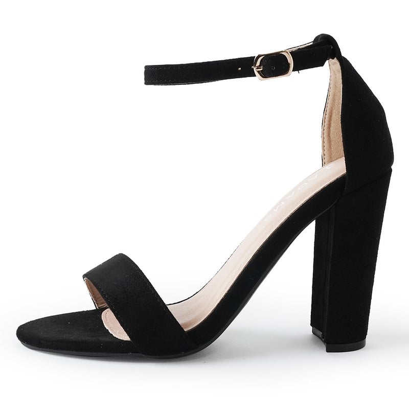 J. Adams Strappy Chunky Block High Heel - Formal, Wedding, Party Simple Classic Pump - Shirley by J.Adams,Black,6 B(M) US - Image 2